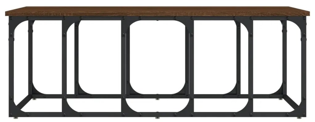 Barna tölgyszínű szerelt fa dohányzóasztal 100 x 50 x 35,5 cm