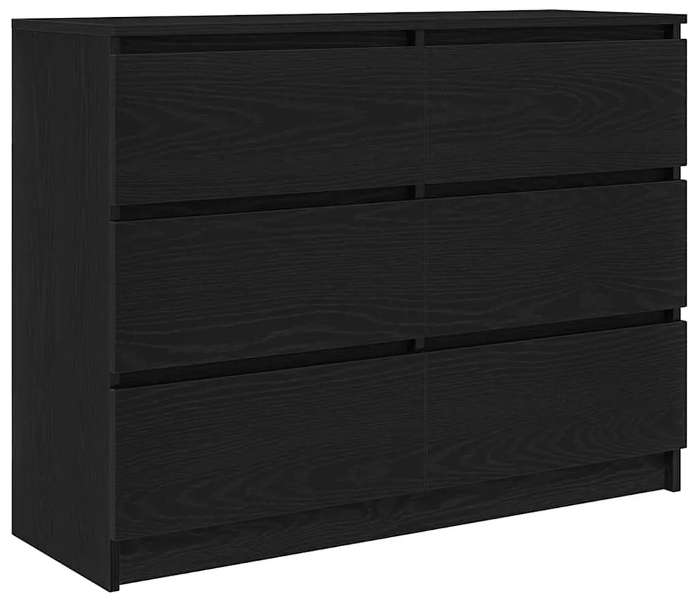 fekete tölgy szerelt fa tálalószekrény 100x35x76 cm