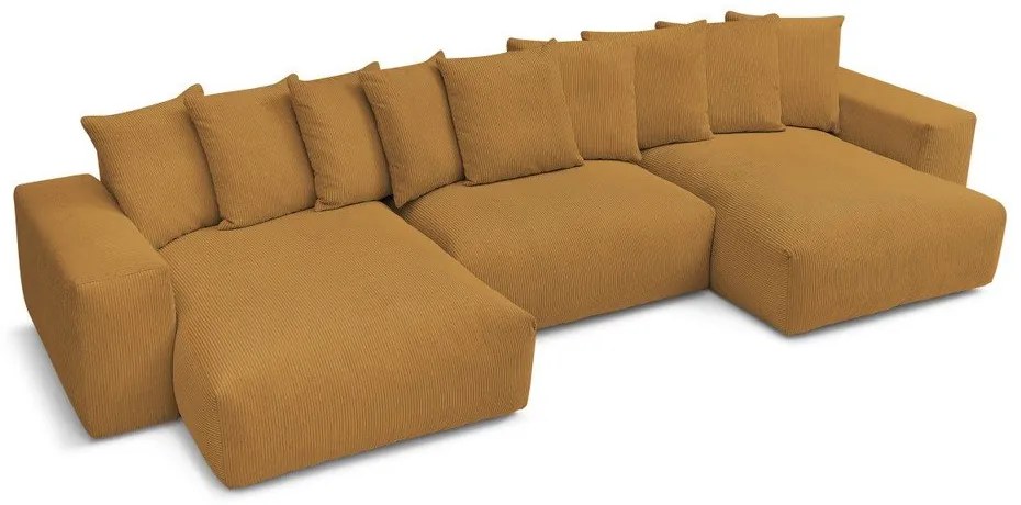 Mustársárga kordbársony sarokkanapé Voltaire – Bobochic Paris