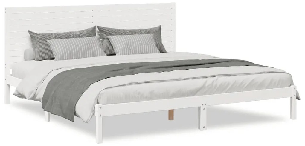 fehér tömör fa extra hosszú ágykeret matrac nélkül 180 x 210 cm