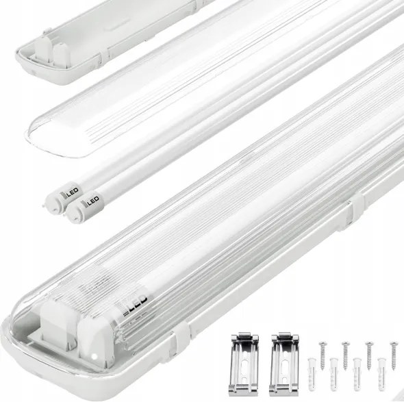LED műszaki fénycsöves lámpatest T8 2xG13/20W/230V 6500K 120 cm IP65 fehér