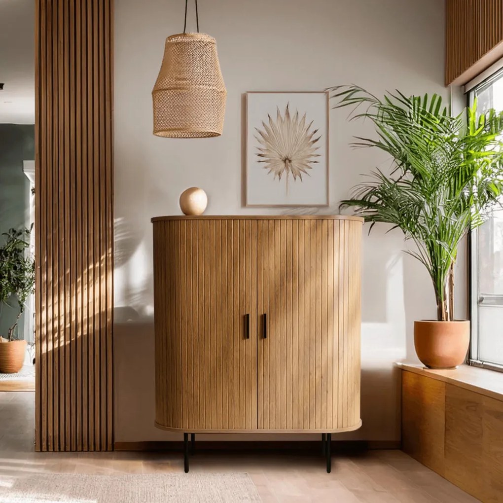 Komoda TRISH 100 cm Dwudrzwiowa Rozsuwana Dąb