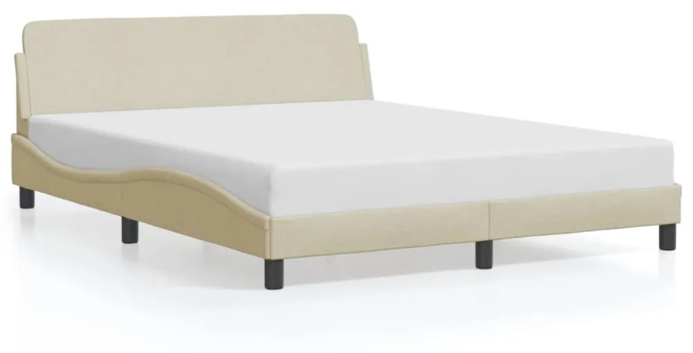 krémszínű szövet ágykeret Dover 160 x 200 cm