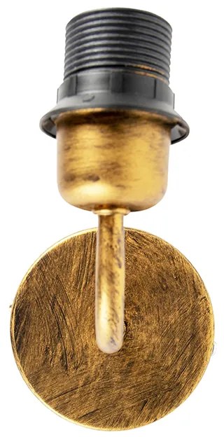 Vintage fali lámpa arany színben, árnyékoló nélkül - Matt