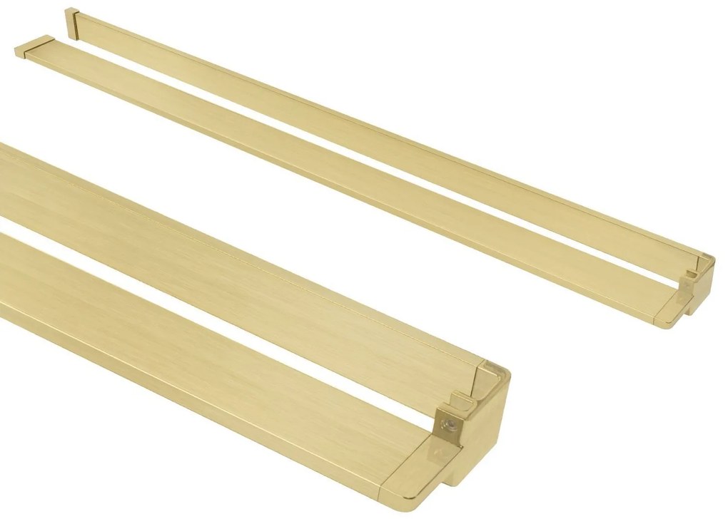 Rea, Zuhanyfüggöny REA AERO Intimo Gold Brush 100 walk-in + polc és akasztó EVO - arany, KPL-09138