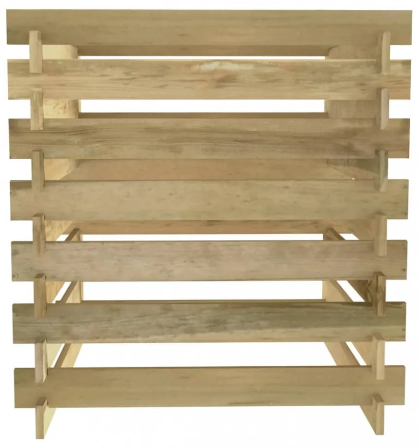 lécezett impregnált fenyőfa kerti komposztáló 90 x 90 x 90 cm