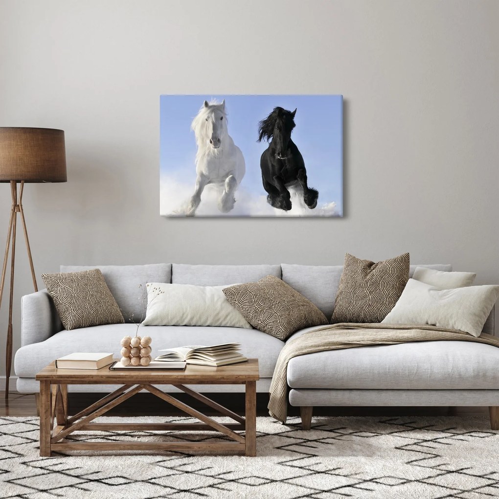 Kép - Lovak télen (90x60 cm)