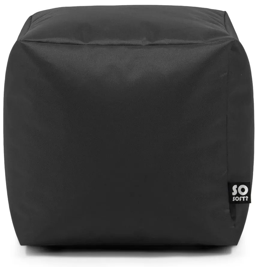 Sötétkék bőrutánzat gyerek babzsákfotel Cube M – So Soft?