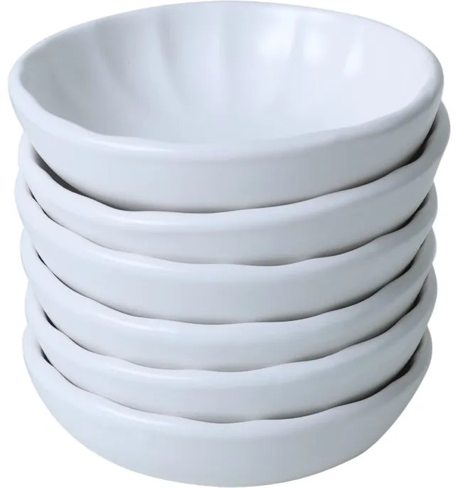 6 darab Laguna 12 cm-es kőagyag tál, fehér