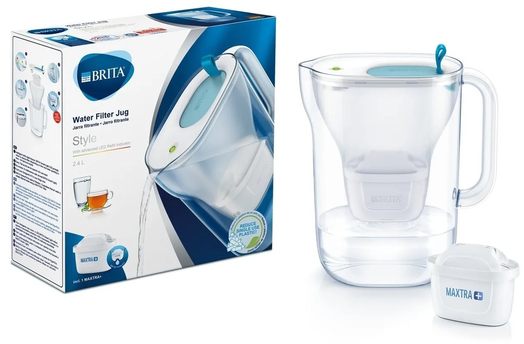Brita Vízszűrő kancsó, Style MAXTRA+, műanyag, 2.4 L, kék