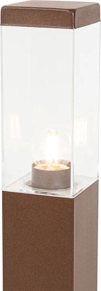 Okos kültéri oszloplámpa rozsdabarna 45 cm P45-tel - Malios