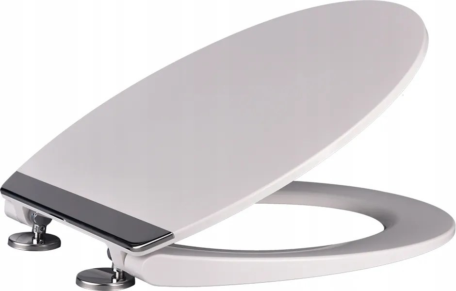 Wc Ülőke, Fehér, Lassan Záródó, Duroplaszt, Kemény, Univerzális