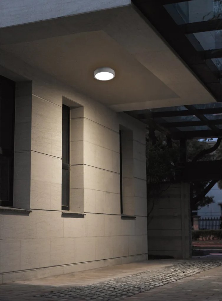 NOVOLUX 547A-L0118A-03 BLERA ROUND Modern Kültéri Mennyezeti Lámpa Fehér, Szürke LED IP54