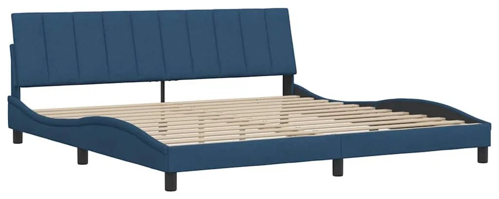 kék szövet ágykeret matrac nélkül Hanko 200 x 200 cm