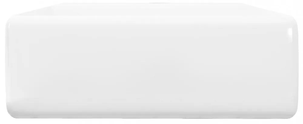 Négyszögletes luxus kerámia mosdókagyló túlfolyóval és lyukkal csaphoz 41 x 41 cm