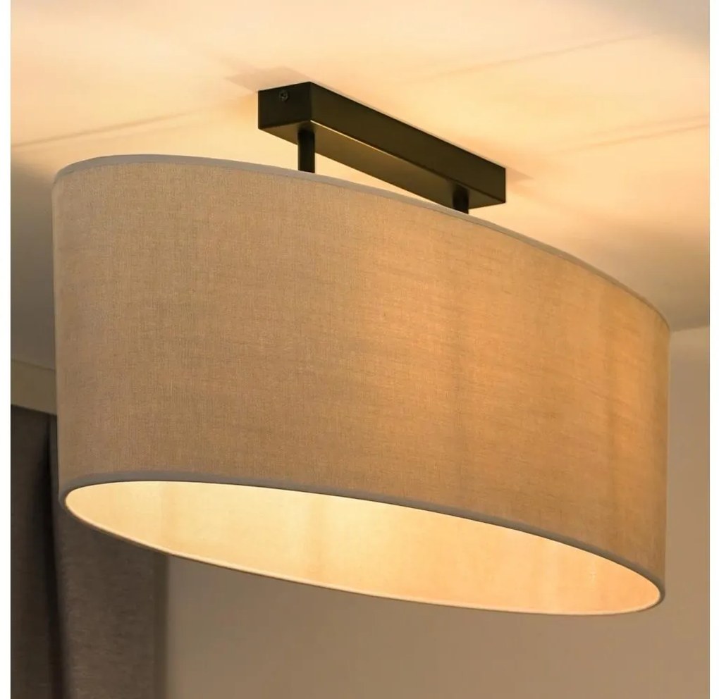 Duolla - Felületre szerelhető csillár OVAL 2xE27/15W/230V szürke