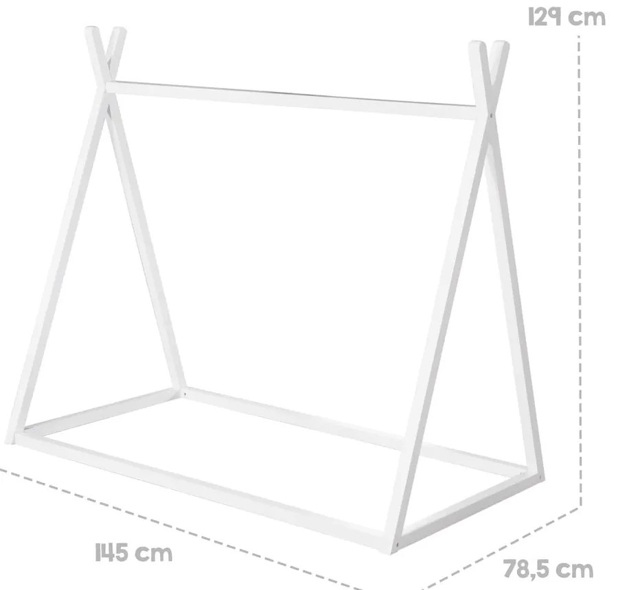 Fehér házikó alakú gyerekágy 70x140 cm Montessori – Roba