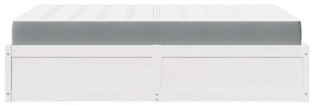fehér tömör fenyőfa ágy matraccal 120 x 200 cm