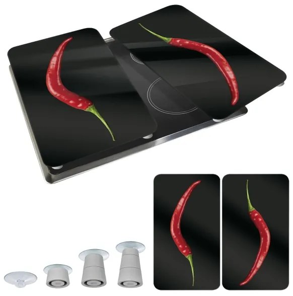 WENKO 2521380100 - Főzőlapfedél 30x52 cm színes/szürke/átlátszó