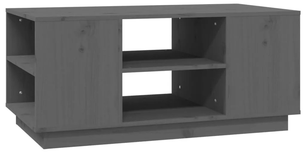 Szürke tömör fenyőfa dohányzóasztal 90 x 49 x 40,5 cm