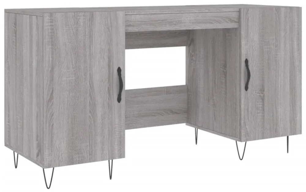 vidaXL szürke sonoma színű szerelt fa íróasztal 140x50x75 cm