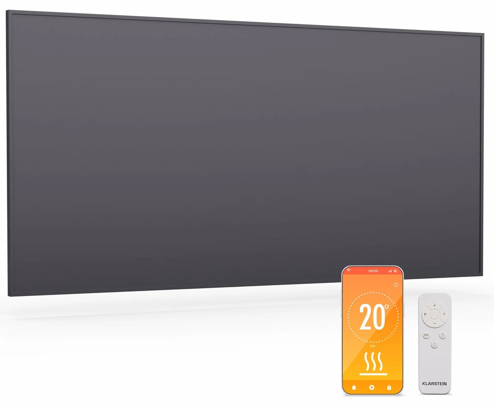 Klarstein Wonderwall Smart Infravörös hősugárzó, 60 x 120cm, Applikáció, 770 W, Heti időzítő, IP24