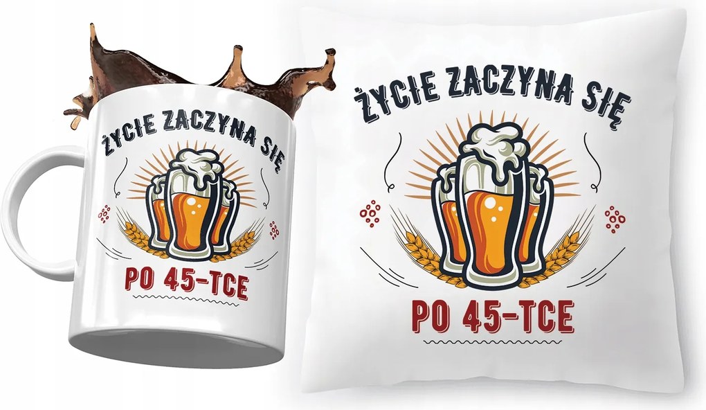 Születésnapi szett 45 45-es 45-ös párna fényképes nyomott mintás bögre