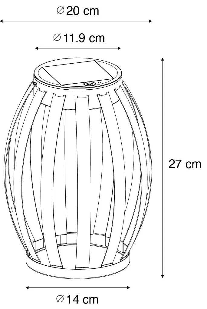 2 db kültéri asztali lámpa készlet fekete 3 fokozatú fényerőszabályozóval napelemes és újratölthető - Sheldon