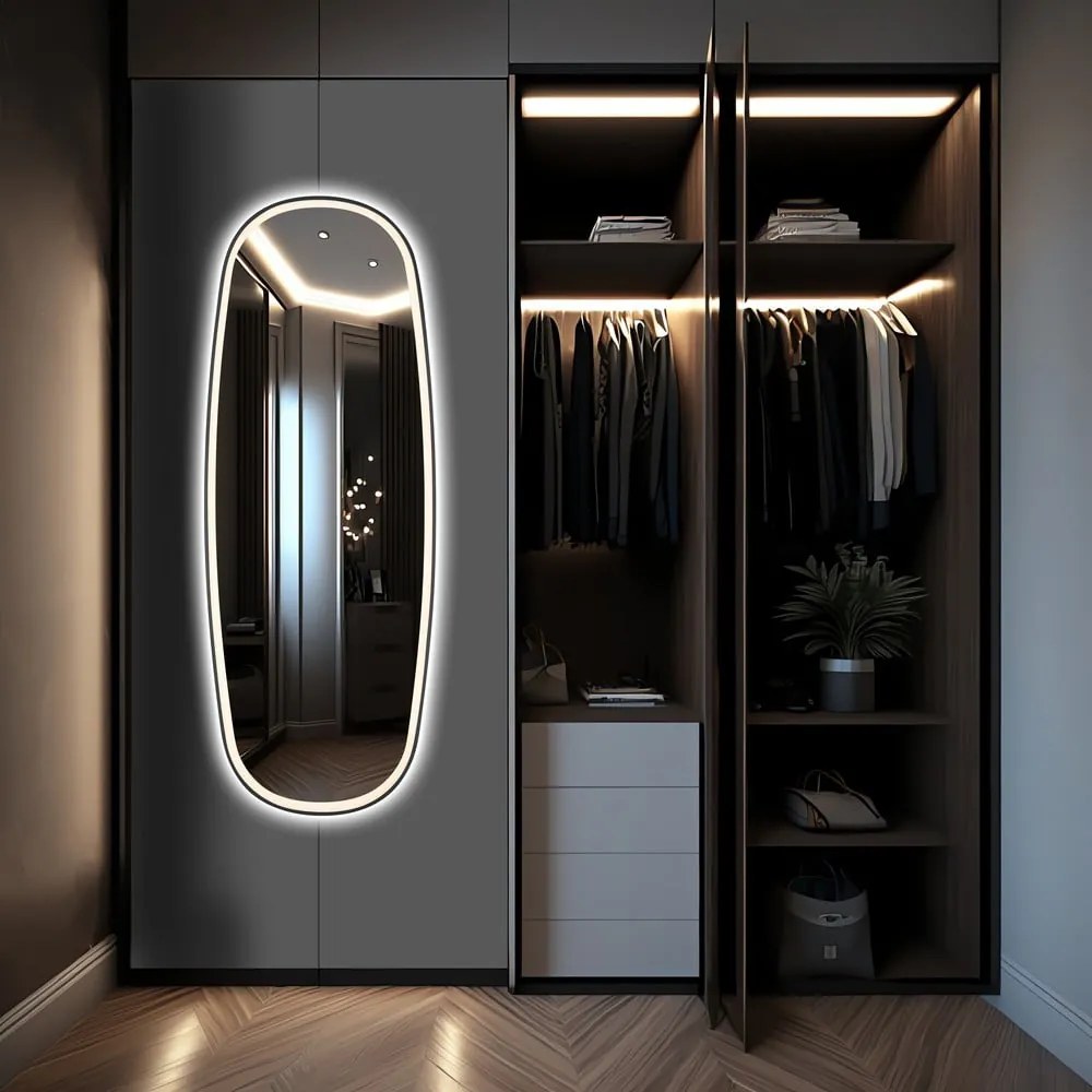 Fali tükör világítással 60x160 cm Diana – Mirrors and More