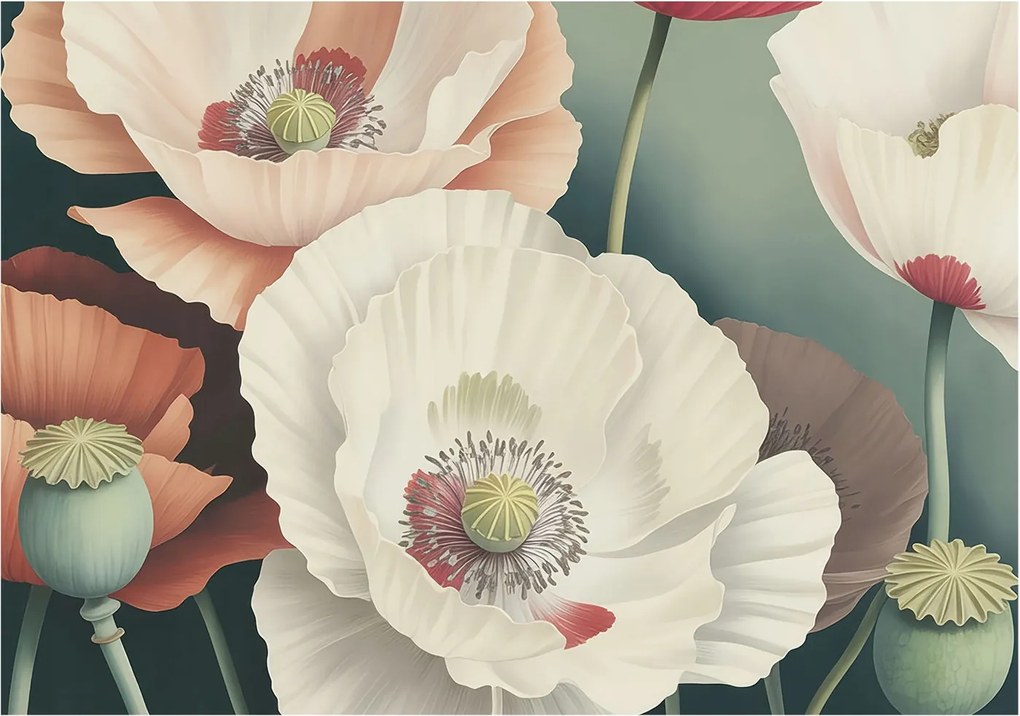 Fotótapéta Flizelin Dekoratív tapéta Virágos szépség 312x219 Ragasztó