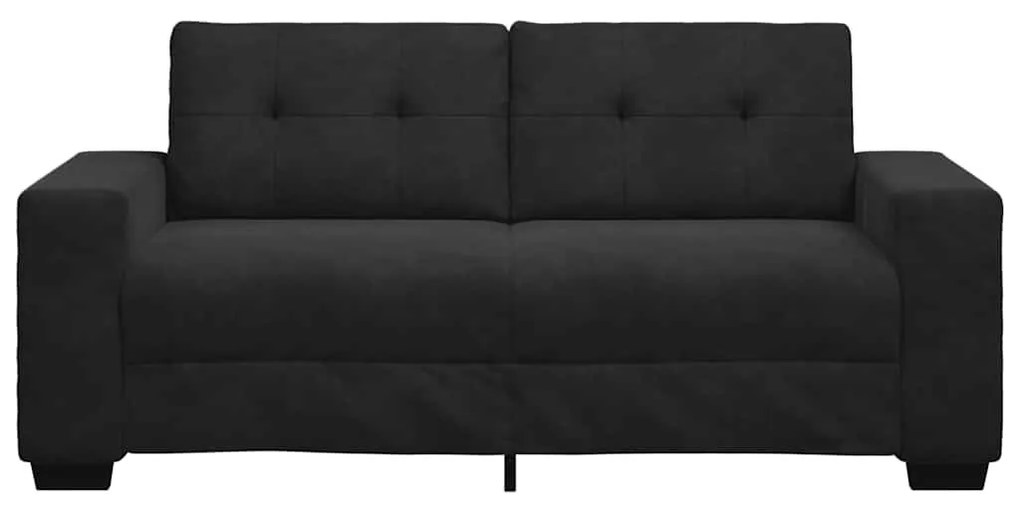 fekete bársony loveseat kanapé 140 cm