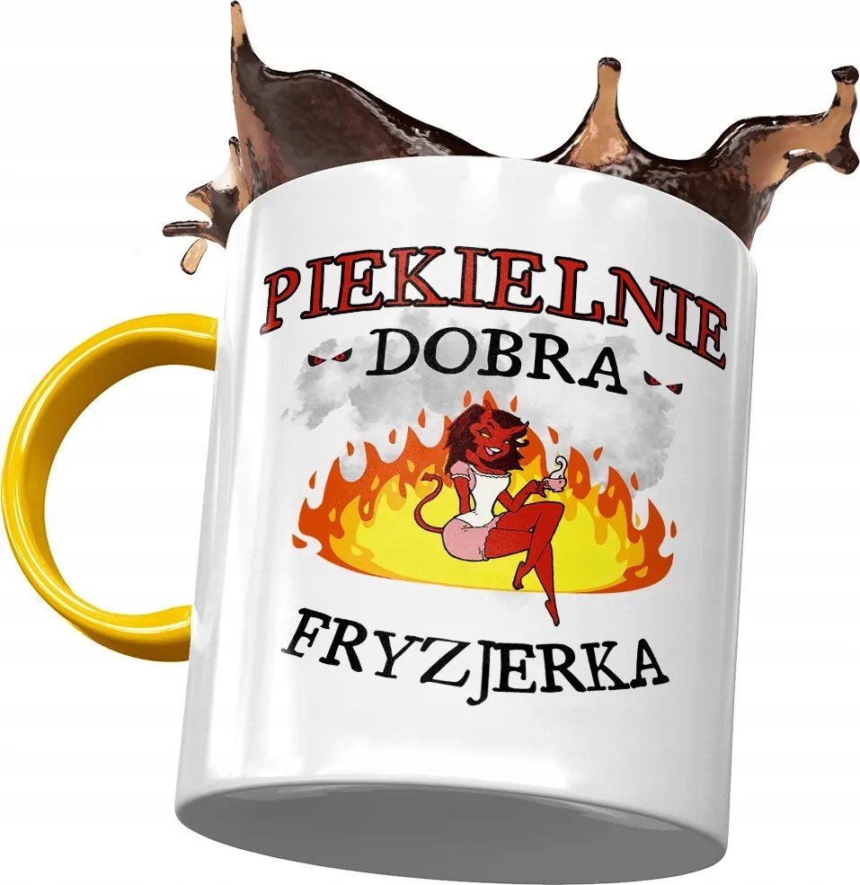 Sárga Bögre Fodrászoknak Pokolian Jó Nyomtatott Fotóval