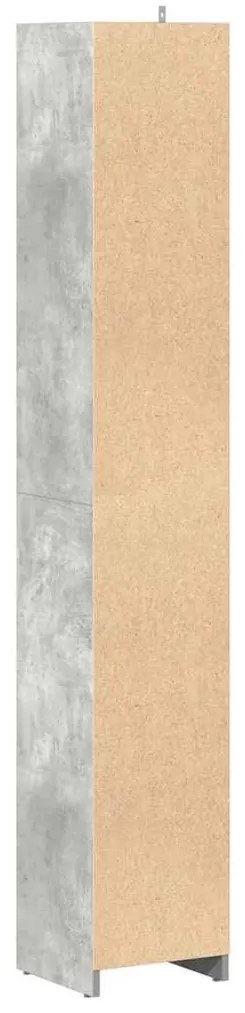 betonszürke forgácslap fürdőszobaszekrény 30 x 30 x 183,5 cm