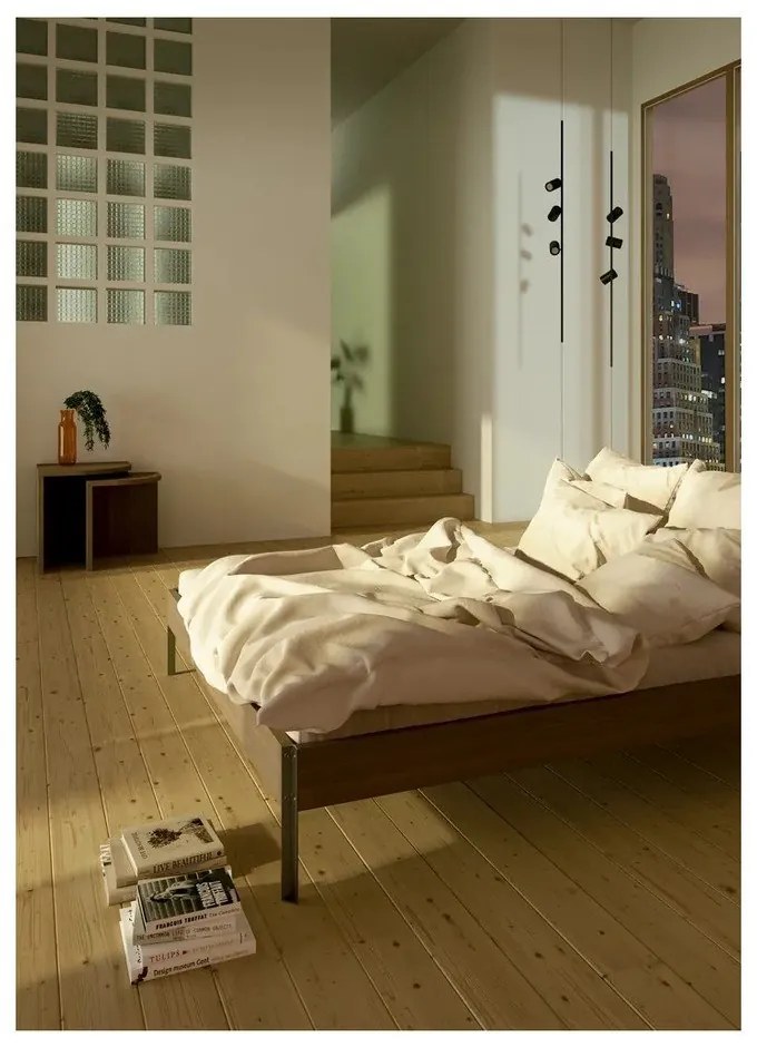 Natúr színű borovi fenyő franciaágy ágytámla nélkül, ágyráccsal 140x200 cm Core – Karup Design