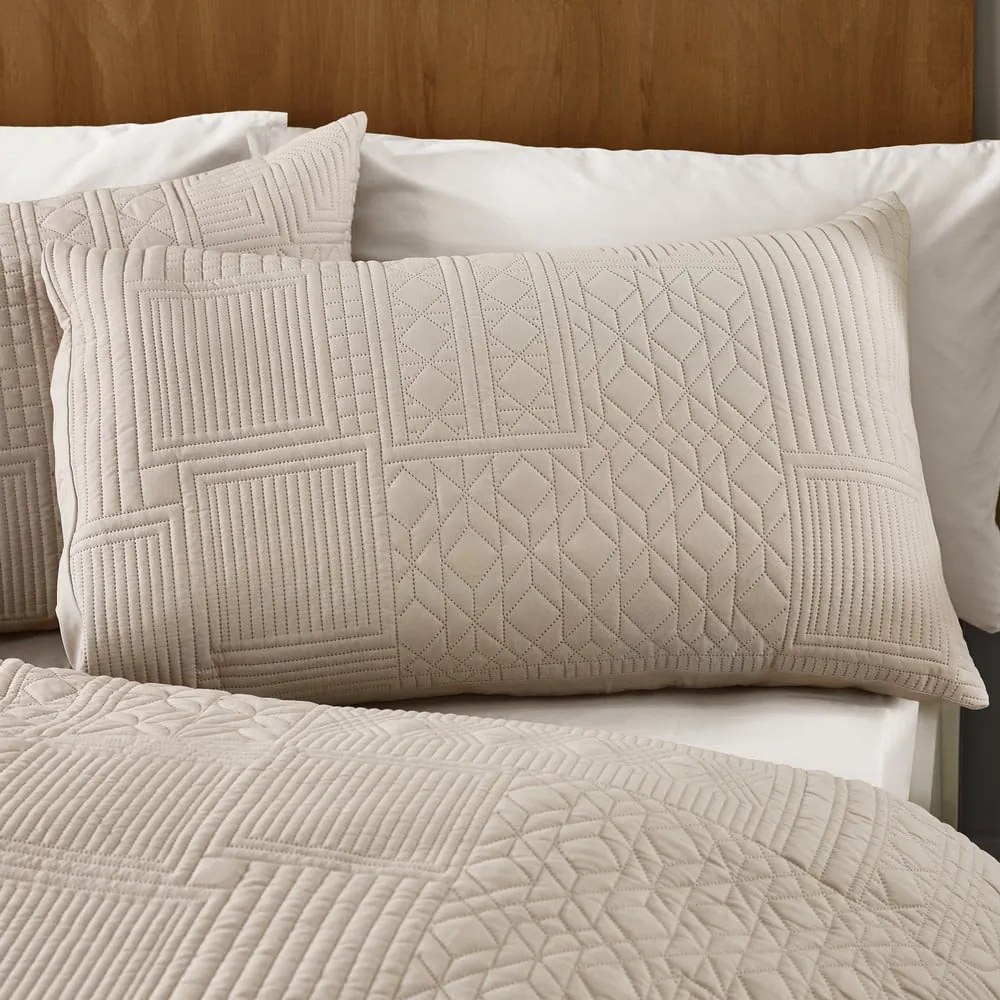 Bézs egyszemélyes ágyneműhuzat 135x200 cm Folkstone Geo – Catherine Lansfield