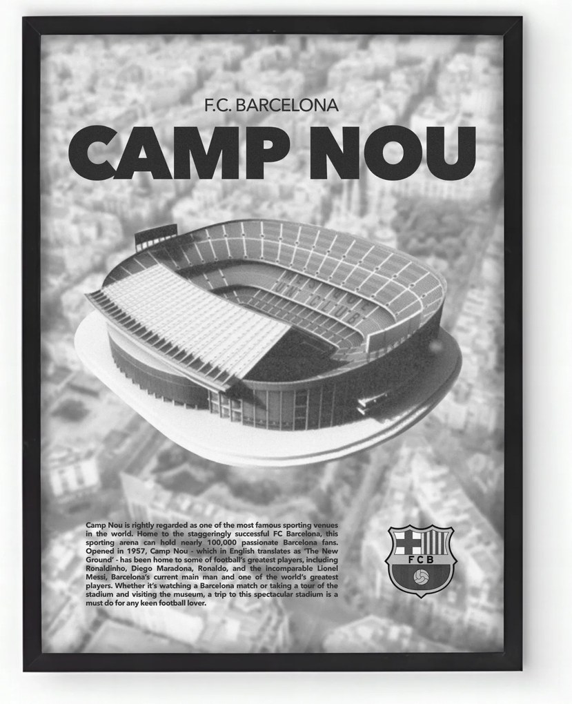 Poszter keretben Camp Nou Fc Barcelona Labdarúgás 30x40 cm Ajándék ötlet