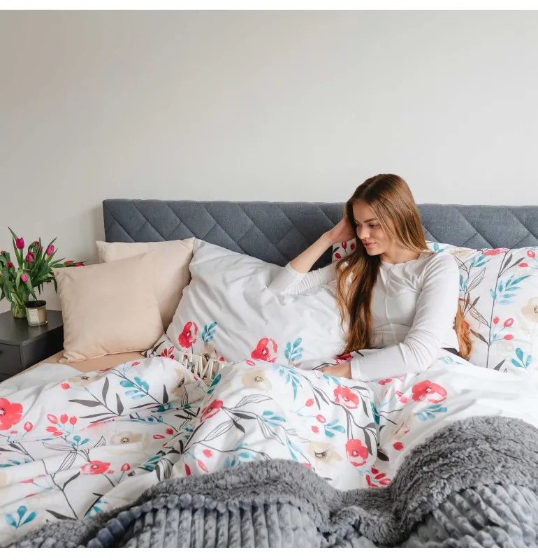 EMI Nice virágos pamut ágyneműhuzat, Francia szett1 200x220 + 2x (70x90)