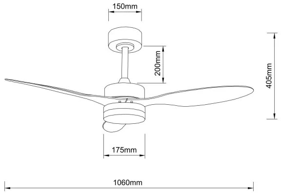 Globo 03608 - BLACKWELL LED mennyezeti ventilátor, 20W, 230V, távirányítóval