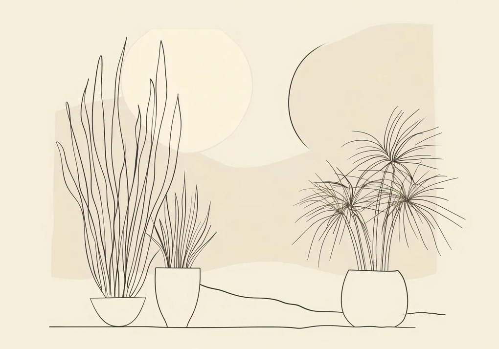 Poszter 100x70cm Növényzet pasztellben