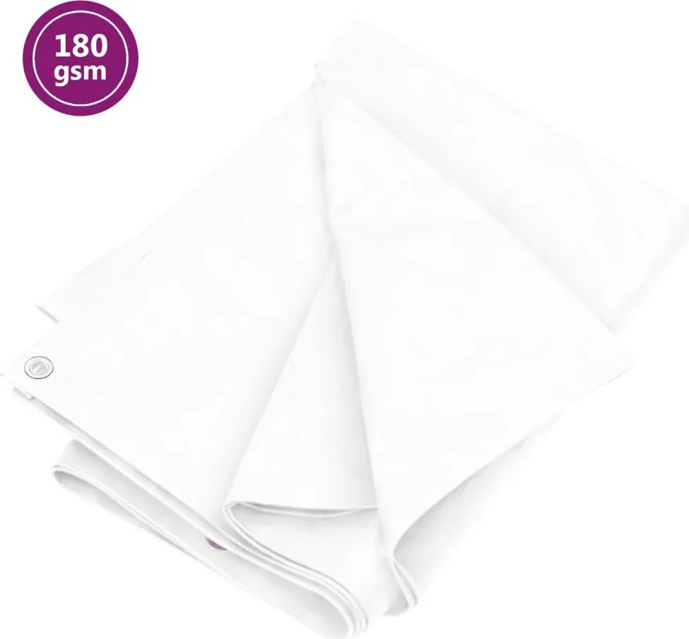 vidaXL fehér HDPE takaróponyva 180 g/m² 8 x 10 m