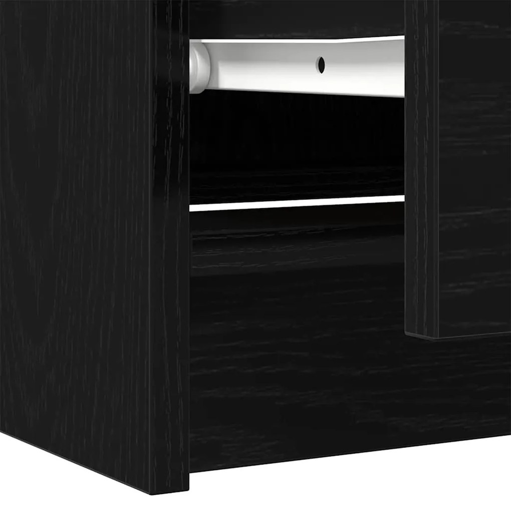 fekete szerelt fa TV-szekrény 60x35x54 cm