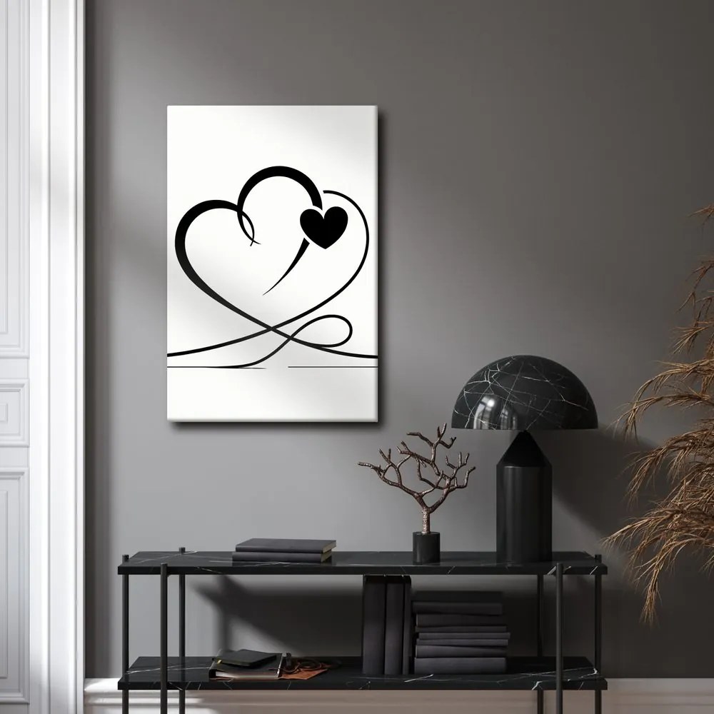 Kép minimalista fekete szívek