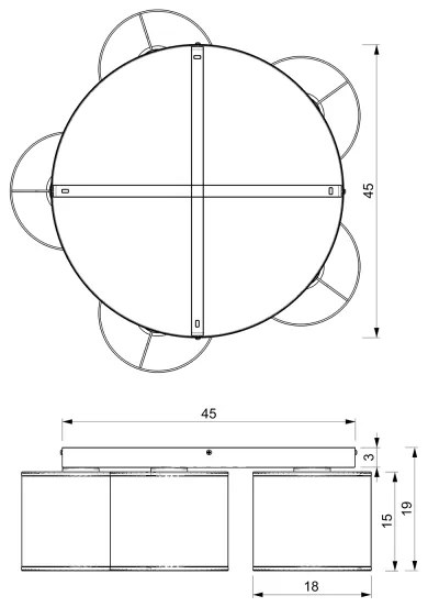 Felületre szerelhető csillár LOFT SHADE 5xE27/60W/230V fekete