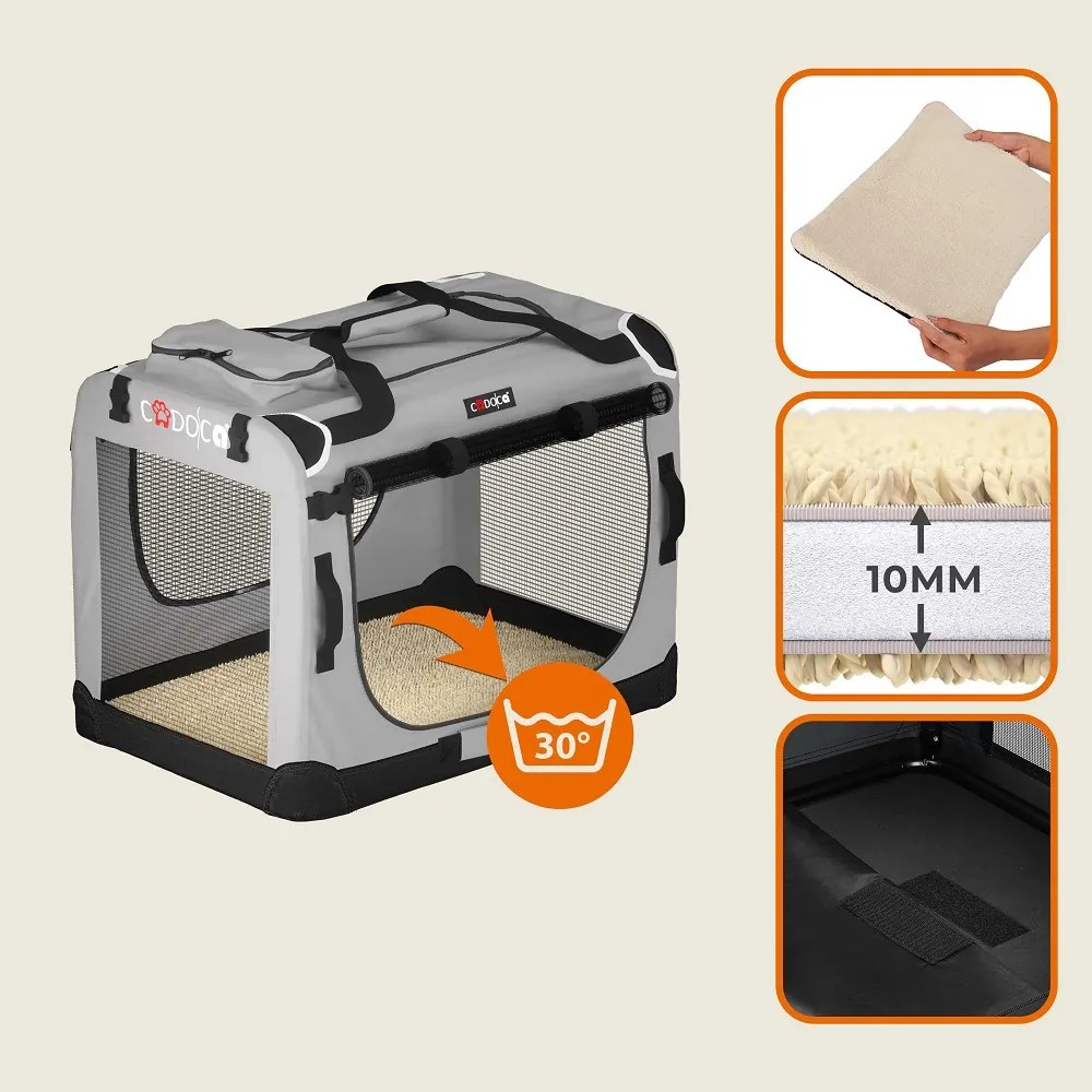 ELI kutya/macska szállítótáska, 70x52x52cm, szürke Cadoca