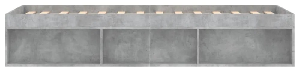 betonszürke kisméretű egyszemélyes ágykeret 75 x 190 cm