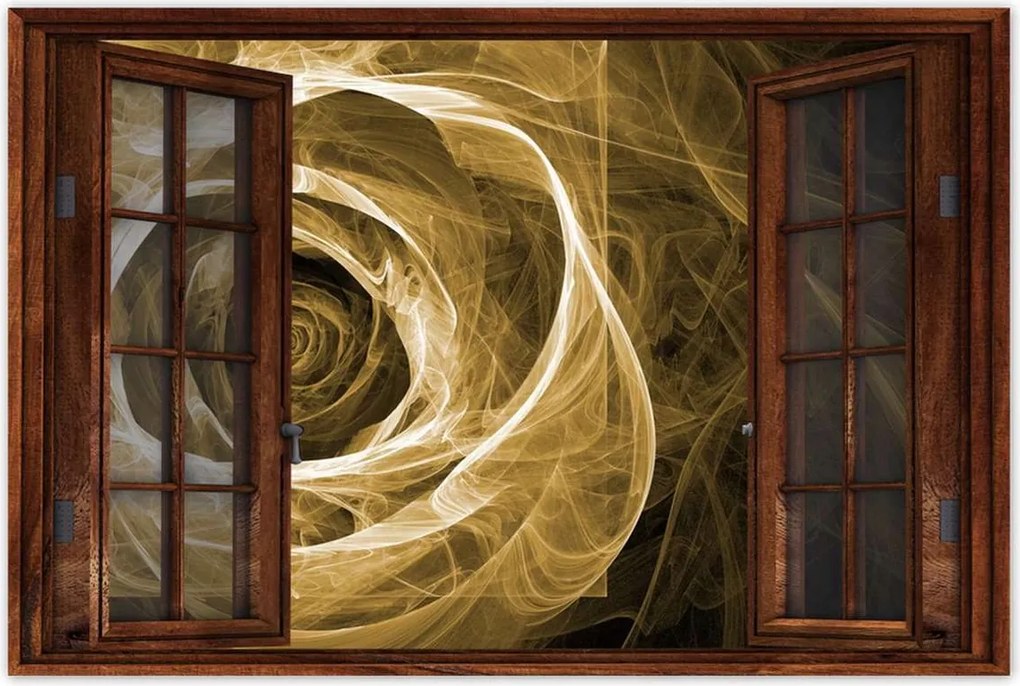 Poszterek 60x40 Szépia fraktál rózsa