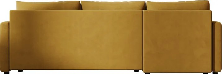 VENORIA L alakú kihúzható sarokkanapé, 220x143 cm, mustársárga + 2 párna INGYEN