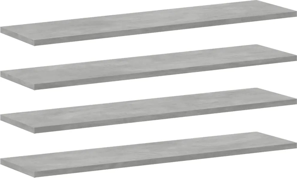 vidaXL 4 db betonszürke szerelt fa könyvespolc lap 80 x 20 x 1,5 cm
