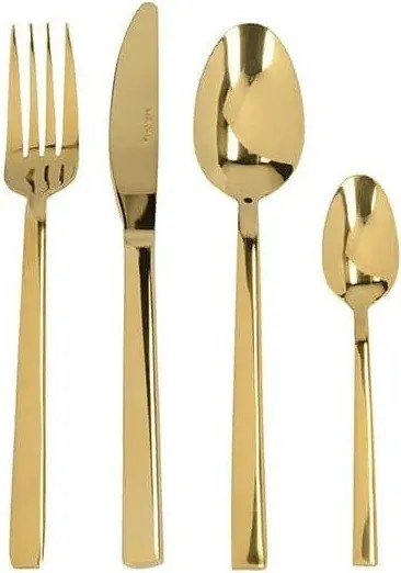 Aranyszínű rozsdamentes acél evőeszköz készlet 16 db-os Diseno – Mikasa