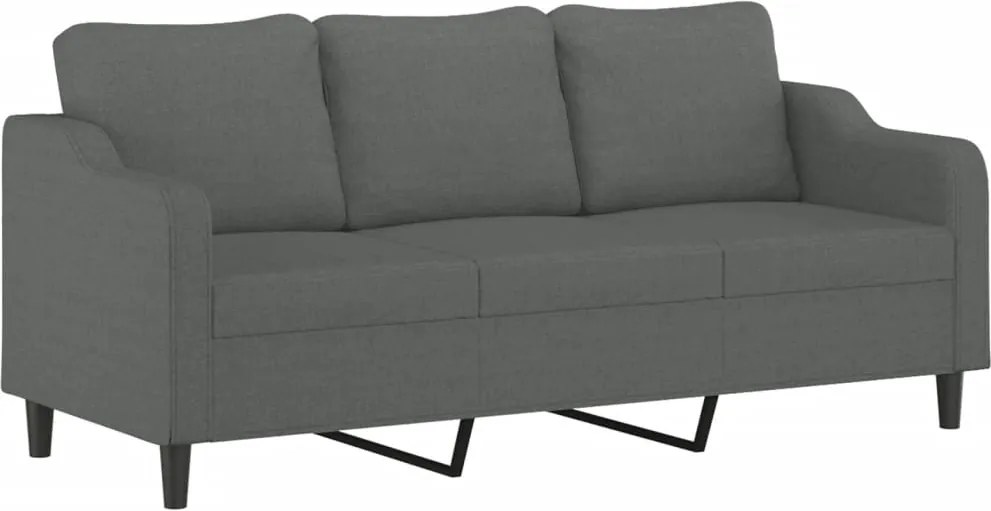 vidaXL 3 személyes sötétszürke szövet kanapé 180 cm